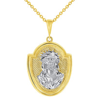 Load image into Gallery viewer, 14k Gold God Bless Us Medallion Pendant Necklace
