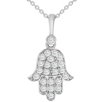 Load image into Gallery viewer, 14k Gold Hamsa Hand of Fatima Pendant Necklace
