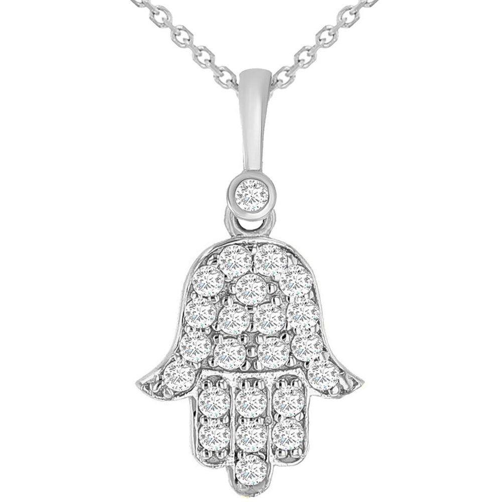 14k Gold Hamsa Hand of Fatima Pendant Necklace