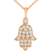 Load image into Gallery viewer, 14k Gold Hamsa Hand of Fatima Pendant Necklace
