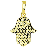 Load image into Gallery viewer, 14k Gold Hamsa Hand of God Pendant Necklace
