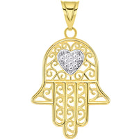 Load image into Gallery viewer, 14k Gold Hamsa Hand Pendant
