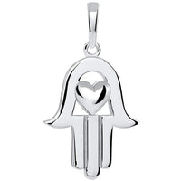 Load image into Gallery viewer, 14k Gold Hamsa Hand with Heart Pendant Necklace
