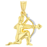 Load image into Gallery viewer, 14K Gold handcrafted Sagittarius Zodiac Pendant 
