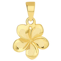 Load image into Gallery viewer, 14k Gold Hawaiian Plumeria Flower Charm Pendant
