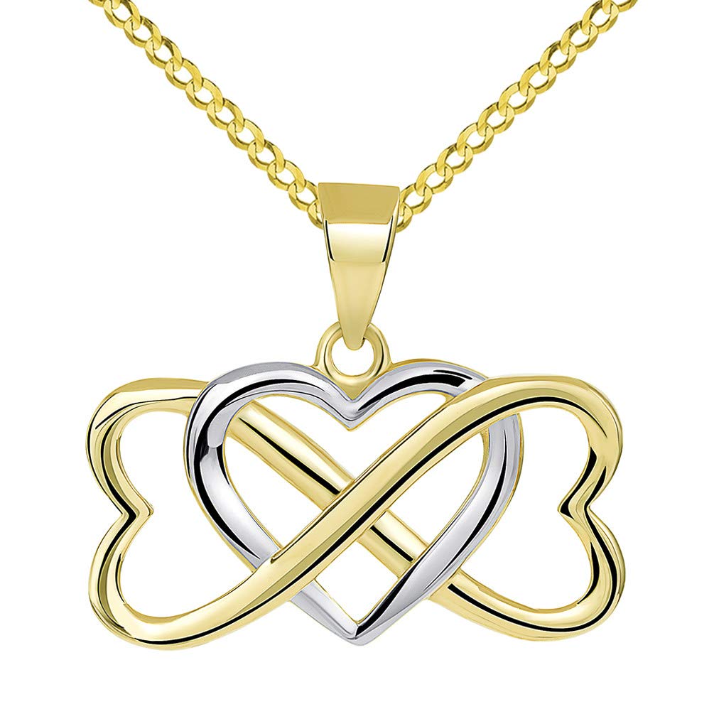 14k Gold Heart Infinity Love Pendant Necklace