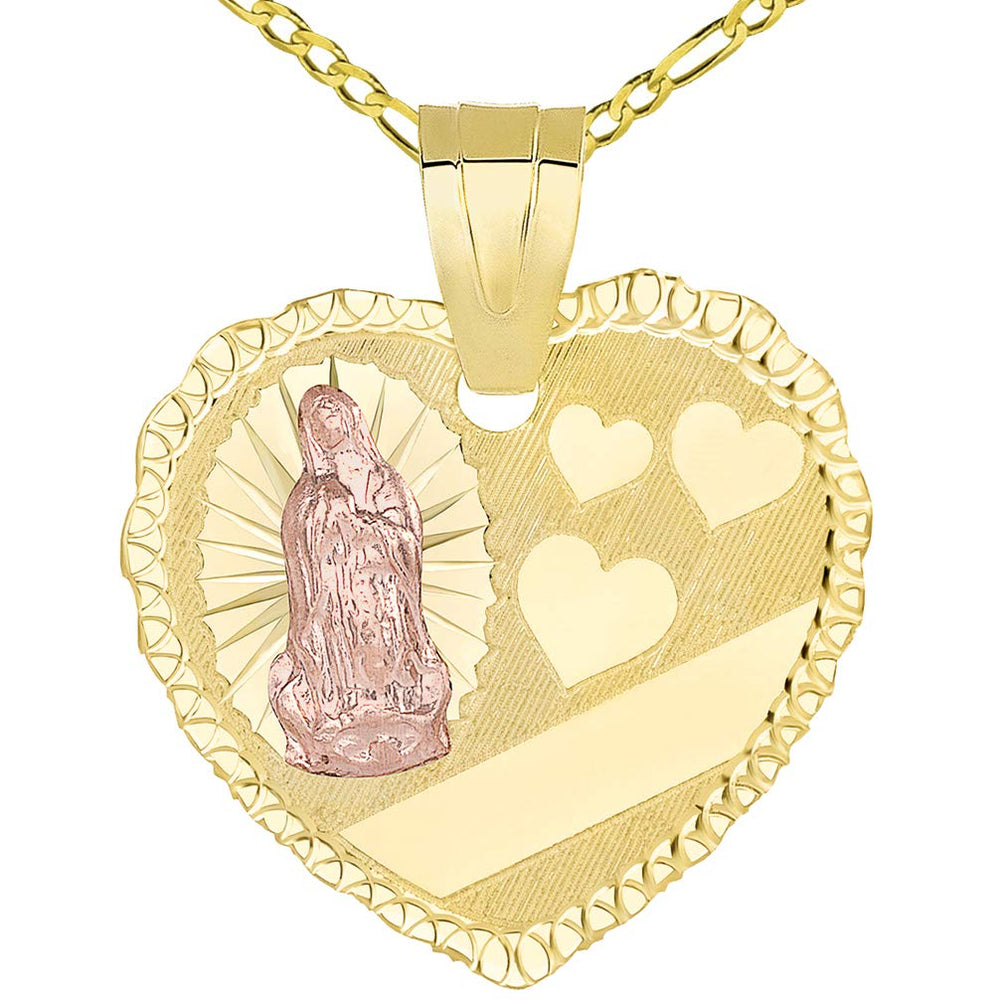 14k Gold Heart Shape Engravable Pendant Necklace