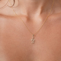 Load image into Gallery viewer, 14k Gold Heart-Shaped G Clef Music Note Pendant

