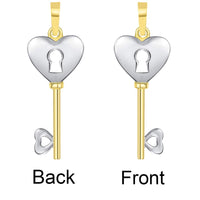 Load image into Gallery viewer, 14k Gold Heart Shaped Love Key Pendant Necklace
