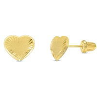 Load image into Gallery viewer, 14k Gold Heart Stud Earrings with Screw Back
