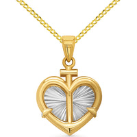 Load image into Gallery viewer, 14k Gold Heart with Anchor Pendant Necklace
