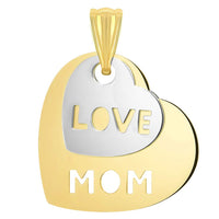 Load image into Gallery viewer, 14k Gold Heart with Love Mom Pendant Necklace
