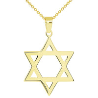 Load image into Gallery viewer, 14k Gold Hebrew Star of David Pendant Necklace
