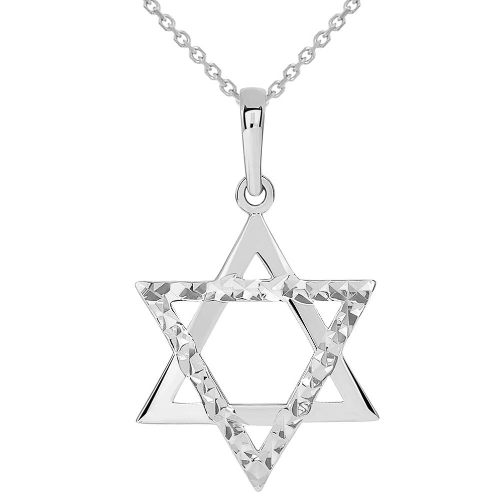 14k Gold Hebrew Star of David Pendant Necklace