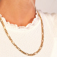 Load image into Gallery viewer, 14k Gold Hollow 6mm Figaro Chain Necklace
