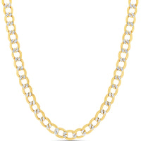 Load image into Gallery viewer, 14k Gold Hollow Diamond-Cut Pave Cuban Necklace

