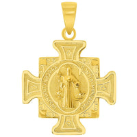 Load image into Gallery viewer, 14k Gold Holy Father Saint Benedict Pendant
