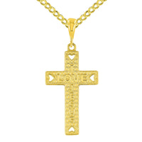 Load image into Gallery viewer, 14K Gold I Love Jesus Cross Charm Pendant
