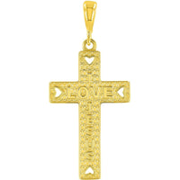 Load image into Gallery viewer, 14K Gold I Love Jesus Cross Pendant Necklace
