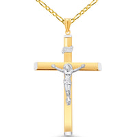 Load image into Gallery viewer, 14K Gold INRI Cross Crucifix Pendant Necklace

