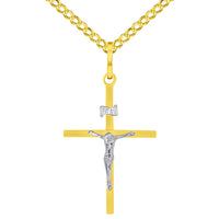 Load image into Gallery viewer, 14k Gold INRI Jesus Crucifix Pendant Necklace
