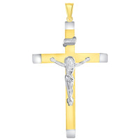 Load image into Gallery viewer, 14k Gold INRI Tubular Crucifix Cross Pendant
