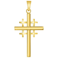 Load image into Gallery viewer, 14k Gold Jerusalem Latin Plain Cross Pendant
