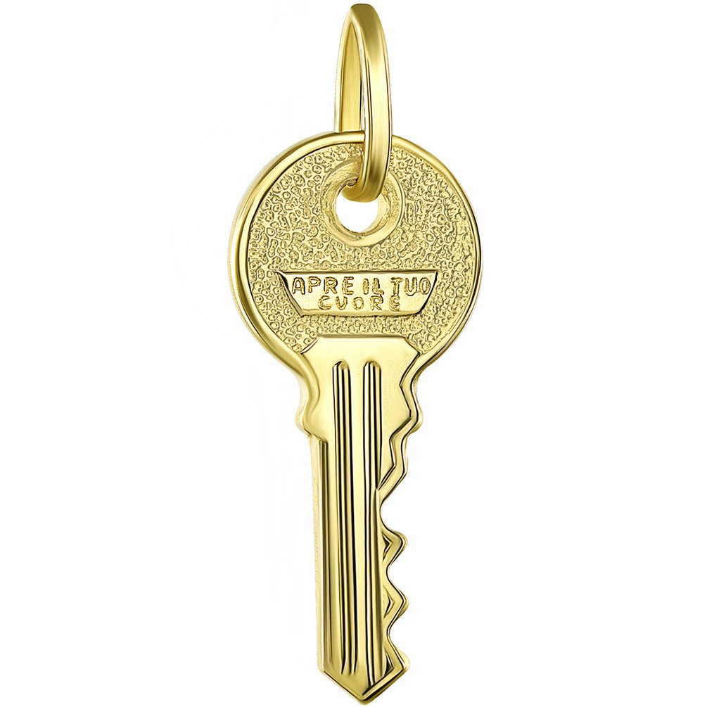 14K Gold Key - Apre il Tuo Cuore charm Pendant