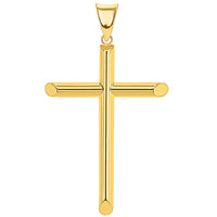 Load image into Gallery viewer, 14K Gold Large Chunky Tube Cross Pendant
