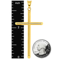 Load image into Gallery viewer, 14K Gold Large Classic Tube Cross Pendant
