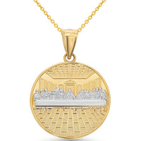 Load image into Gallery viewer, 14k Gold Last Supper Pendant Religious Rolo Chain Necklace
