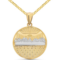 Load image into Gallery viewer, 14k Gold Last Supper Pendant Religious Curb Chain Necklace
