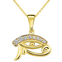 Load image into Gallery viewer, 14k Gold Left Eye of Horus Pendant Necklace
