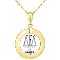 Load image into Gallery viewer, 14k Gold Libra Zodiac Sign Pendant Necklace
