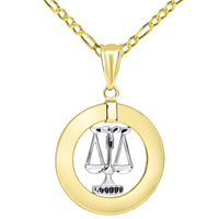 Load image into Gallery viewer, 14k Gold Libra Zodiac Sign Pendant Necklace
