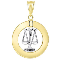Load image into Gallery viewer, 14k Gold Libra Zodiac Sign Pendant Necklace
