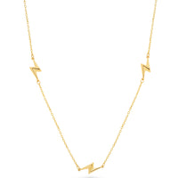 Load image into Gallery viewer, 14k Gold Lightning Bolt Station Necklace chain
