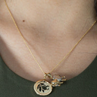 Load image into Gallery viewer, 14K Gold Lion Leo Zodiac Sign Pendant Necklace
