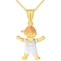 Load image into Gallery viewer, 14k Gold Little Boy Child Pendant Necklace
