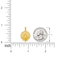 Load image into Gallery viewer, 14k Gold Lotus Mandala Flower of Life Pendant
