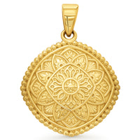 Load image into Gallery viewer, 14k Gold Lotus Mandala Symbol Pendant Necklace
