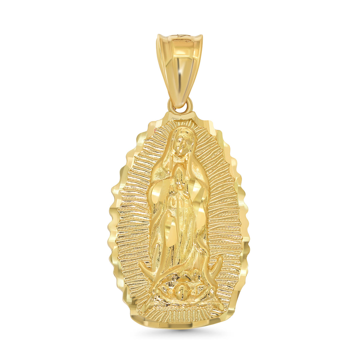 14k Gold Luminous Our Lady of Guadalupe Pendant