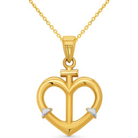 Load image into Gallery viewer, 14k_gold_mariner_anchor_heart_pendant_necklace
