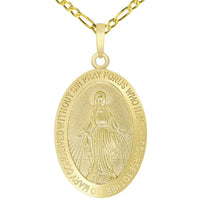Load image into Gallery viewer, 14k Gold Medallion of the Virgin Mary Pendant
