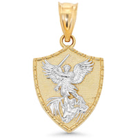 Load image into Gallery viewer, 14k Gold Michael the Archangel Pendant
