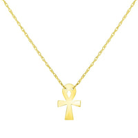 Load image into Gallery viewer, 14k Gold Mini Egyptian Ankh Cross Necklace
