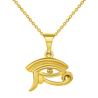 Load image into Gallery viewer, 14k Gold Mini Eye of Horus Pendant Necklace
