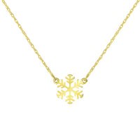 Load image into Gallery viewer, 14k Gold Mini Snowflake Adjustable Necklace
