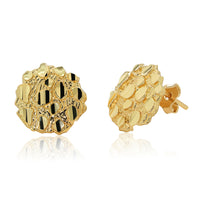 Load image into Gallery viewer, 14k Gold Nugget Stud Earrings with Push Back

