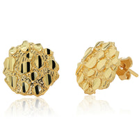 Load image into Gallery viewer, 14k Gold Nugget Stud Earrings with Push Back
